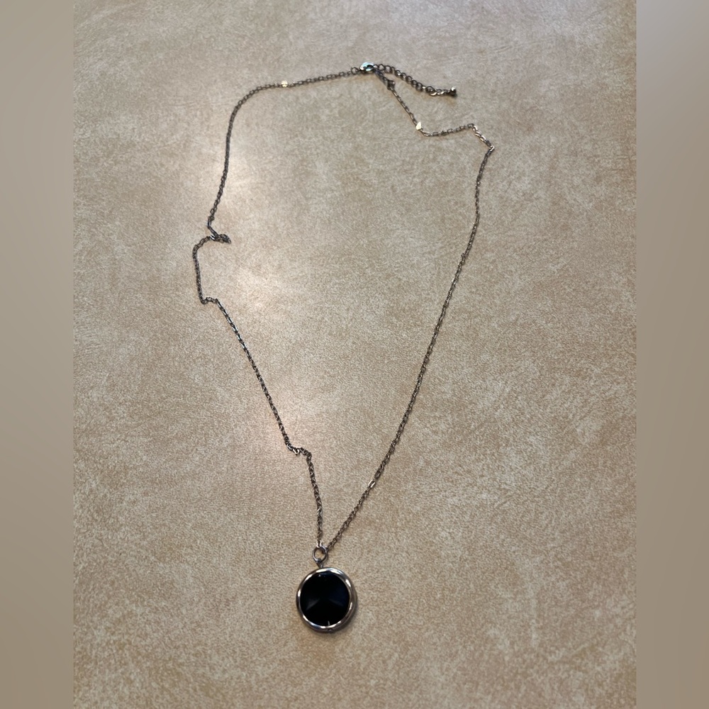 Black Onyx Necklace on gold colored chain